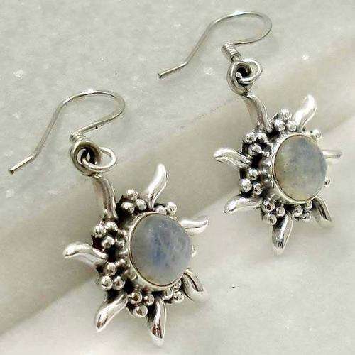 Rainbow Moonstone - 925 Sterling  Silver Earrings
